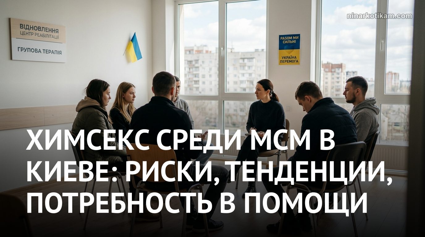 Групповая работа в реабилитационном центре, обсуждающая риски химсекса среди МСМ в Киеве Химсекс среди МСМ в Киеве: групповая работа в реабилитационном центре, где обсуждают его риски