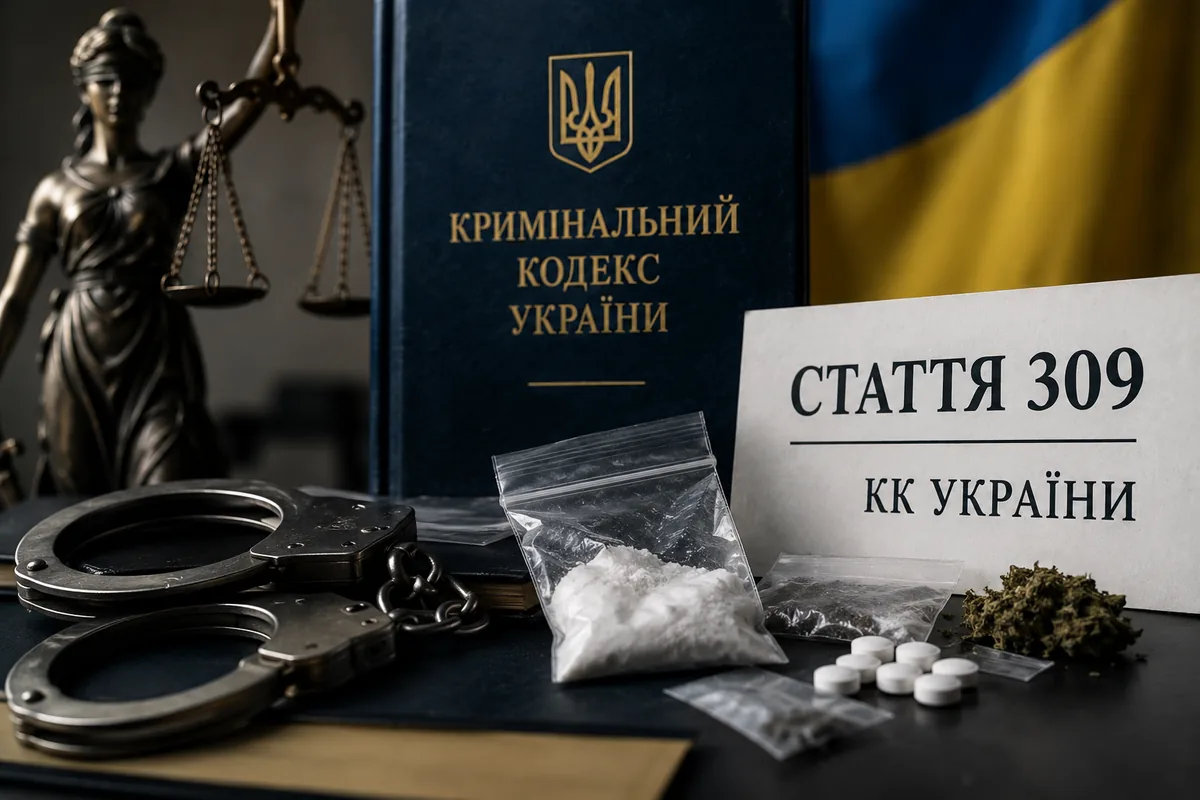 Стаття 309 КК України: Кримінальний кодекс, наручники і вилучені речовини - центр Джерело