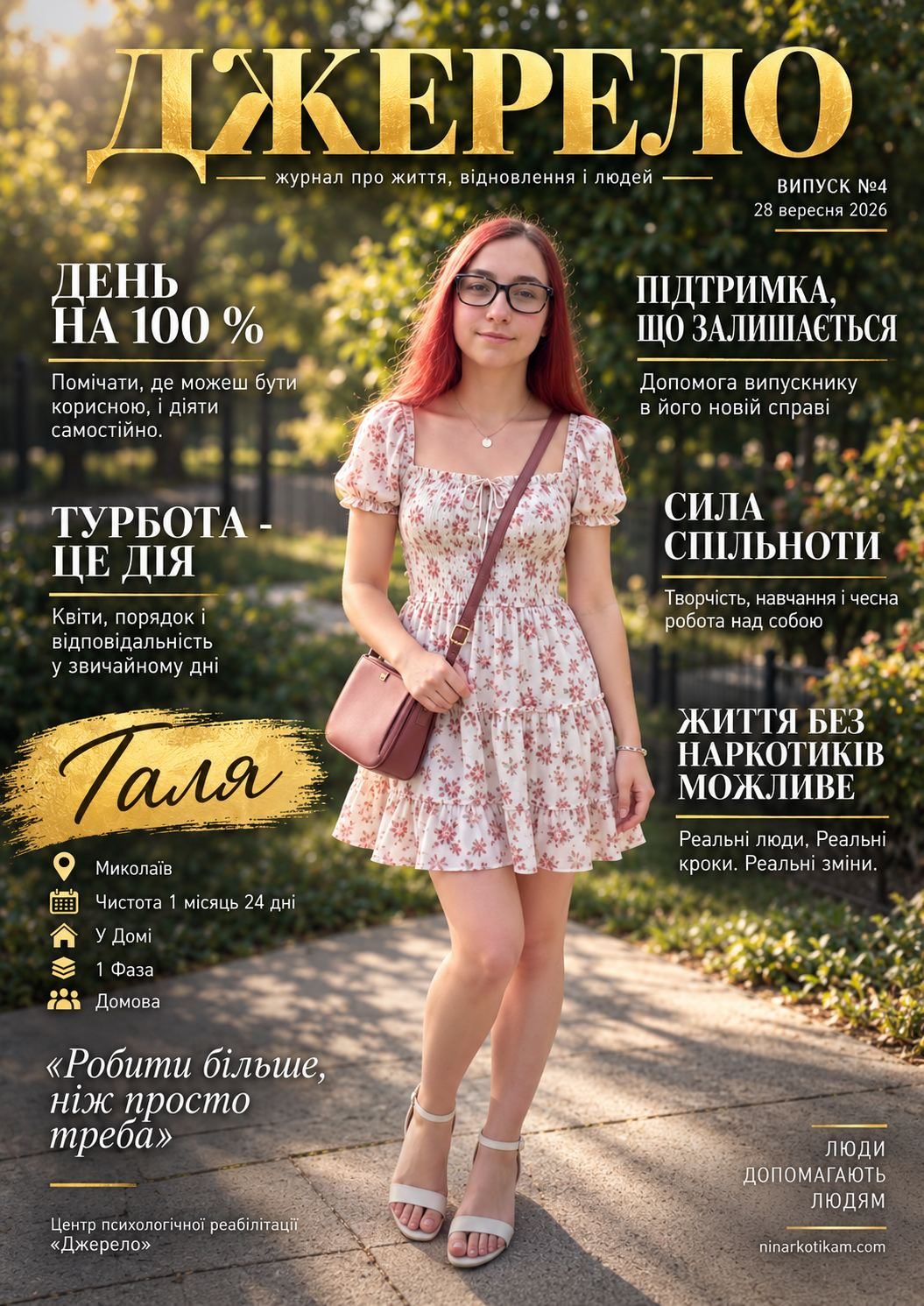 Журнал «Джерело» випуск 4, обкладинка: Галя, учасниця програми, Миколаїв