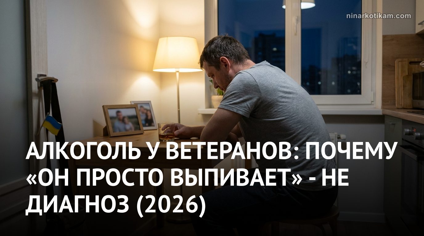 Алкоголь у ветеранов: мужчина вечером за столом дома, попытка заглушить тревогу и бессонницу после войны